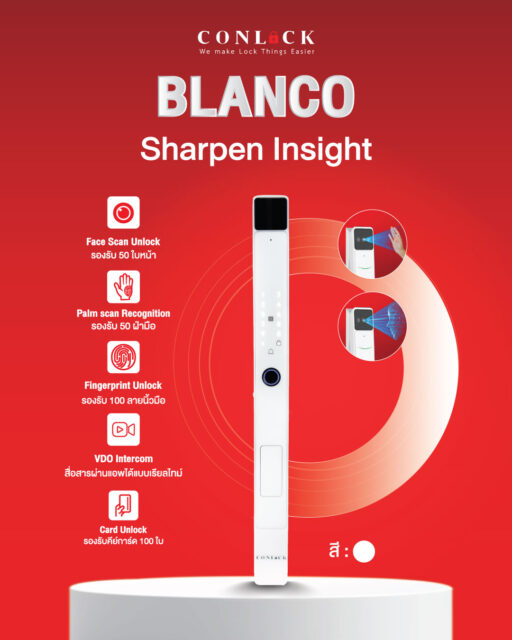 รุ่น BLANCO – Sharpen Insight ที่มาพร้อมเทคโนโลยี Face Scan และ Palm Scan ช่วยให้การเข้า-ออกบ้านรวดเร็ว แม่นยำ และปลอดภัยยิ่งขึ้น ครบทุกฟังก์ชันที่ตอบโจทย์การใช้งานในชีวิตประจำวัน • สแกนใบหน้า รองรับ 50 ใบหน้า • สแกนฝ่ามือ รองรับ 50 ฝ่ามือ • สแกนลายนิ้วมือ รองรับ 100 ลายนิ้วมือ • รหัสผ่าน รองรับ 100 รหัส • คีย์การ์ด รองรับ 100 ใบ • VDO Intercom พูดคุยกับผู้มาติดต่อผ่านแอปแบบเรียลไทม์ ให้ทุกการเข้า-ออกบ้านสะดวก ปลอดภัย และมั่นใจยิ่งกว่าเดิม BLANCO สีขาวสุดมินิมอล 🤍🔐 #CONLOCK #BLANCO #SharpenInsight #DigitalDoorLock #SmartDoorLock #SmartLock #SmartHome #FaceScan #PalmScan #Fingerprint #VideoIntercom #DigitalLock #DoorSecurity สอบถามข้อมูลเพิ่มเติมได้ที่ 💙 FB : Inbox https://m.me/conlock.th/?ref=bookmarks 💚 Line Official : @Conlock หรือคลิก https://lin.ee/rw1xfxn ⭐️ Website : https://www.conlockthailand.com/ 📲 Call Center : 02-114-8768 ---------------------------------- วางจำหน่ายแล้วที่ HomePro และ SB Design Square สนใจสอบถามสาขาใกล้บ้าน ทักแชทมาได้เลยค่ะ 🤍
