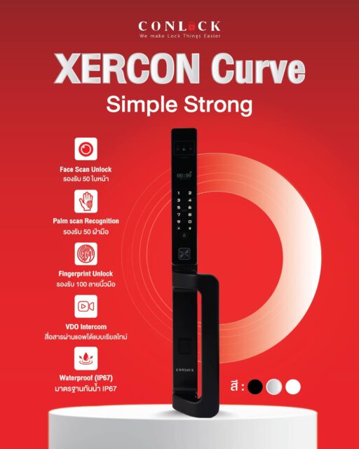🔐 รุ่น XERCON Curve กลอนดิจิตอลดีไซน์บาง รองรับทั้งประตูบานเลื่อนและบานสวิง ให้การเข้า-ออกสะดวก ปลอดภัย และทันสมัยในทุกวัน ✨ จุดเด่นที่ตอบโจทย์ทุกการใช้งาน ✔️ สแกนใบหน้า + สแกนฝ่ามือ ปลดล็อกได้รวดเร็ว แม่นยำ ✔️ ดีไซน์บางเพียง 22 มม. เหมาะสำหรับประตูบานเลื่อนและบานสวิง ✔️ มือจับถนัดมือ จับกระชับ เปิด-ปิดง่าย ใช้งานสบาย ✔️ รองรับลายนิ้วมือสูงสุด 100 ลายนิ้วมือ ✔️ VDO Intercom สื่อสารผ่านแอปได้แบบเรียลไทม์ ✔️ มาตรฐานกันน้ำ IP67 ใช้งานได้อย่างมั่นใจ มีให้เลือก 3 สี ดำ | ขาว | เงิน #CONLACK #XERCONCurve #DigitalDoorLock #SmartDoorLock #กลอนดิจิตอล #กลอนประตูดิจิตอล #SmartHome #FaceScan #PalmScan #Fingerprint #VDOIntercom #IP67 #ประตูบานเลื่อน #ประตูบานสวิง สอบถามข้อมูลเพิ่มเติมได้ที่ 💙 FB : Inbox https://m.me/conlock.th/?ref=bookmarks 💚 Line Official : @Conlock หรือคลิก https://lin.ee/rw1xfxn ⭐️ Website : https://www.conlockthailand.com/ 📲 Call Center : 02-114-8768 ---------------------------------- วางจำหน่ายแล้วที่ HomePro และ SB Design Square สนใจสอบถามสาขาใกล้บ้าน ทักแชทมาได้เลยค่ะ 🤍