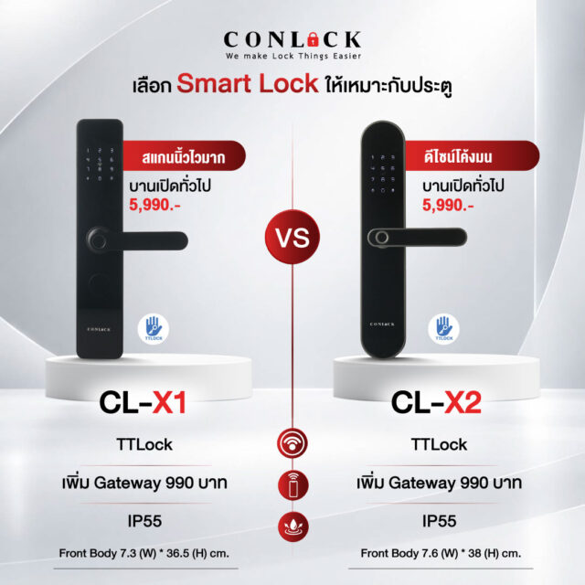 ดีไซน์...ก็เป็นเหตุผลในการเลือกเหมือนกัน CL-X1 และ CL-X2 มาพร้อมฟังก์ชันการใช้งานครบครัน ในราคาเพียง 5,990 บาท เท่ากัน รองรับการปลดล็อกด้วย ลายนิ้วมือ • รหัสผ่าน • คีย์การ์ด แอปพลิเคชัน TTLock • กุญแจฉุกเฉิน พร้อมมาตรฐานกันน้ำ IP55 เพื่อการใช้งานที่มั่นใจในทุกวัน ความแตกต่างจึงอยู่ที่ "ดีไซน์" ▪️ CL-X1 ดีไซน์เหลี่ยม เรียบ เท่ ดูทันสมัย ▪️ CL-X2 ดีไซน์โค้งมน เรียบหรู นุ่มนวล ไม่ว่าคุณจะเลือกแบบไหน ก็มั่นใจได้ในมาตรฐานความปลอดภัย #Conlock #DigitalDoorLock #CLX1 #CLX2 #SmartLock #กลอนดิจิตอล #บ้านอัจฉริยะ #ttlock สอบถามข้อมูลเพิ่มเติมได้ที่ 💙 FB : Inbox https://m.me/conlock.th/?ref=bookmarks 💚 Line Official : @Conlock หรือคลิก https://lin.ee/rw1xfxn ⭐️ Website : https://www.conlockthailand.com/ 📲 Call Center : 02-114-8768 ---------------------------------- วางจำหน่ายแล้วที่ HomePro และ SB Design Square สนใจสอบถามสาขาใกล้บ้าน ทักแชทมาได้เลยค่ะ 🤍